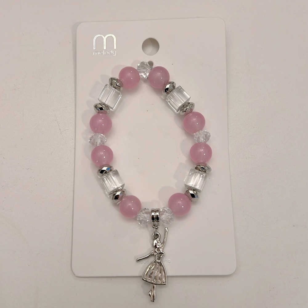 Melody Pink Crystal Ballerina Stretch Bracelet NWT 3 for $20